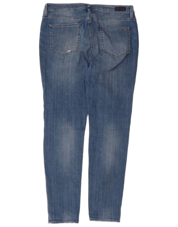 Tommy Hilfiger Damen Girlfriend Distressed Slim Jeans W30 L30 Blaue Baumwolle