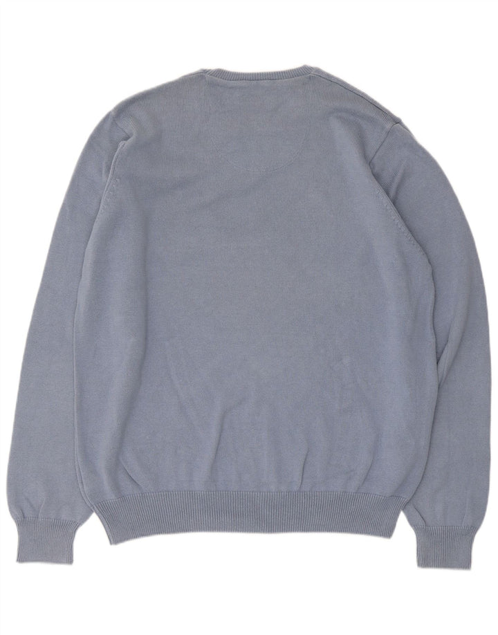 Marks & Spencer Herren-Pullover „Harbor“ mit Rundhalsausschnitt, Blau, Größe L, Baumwolle