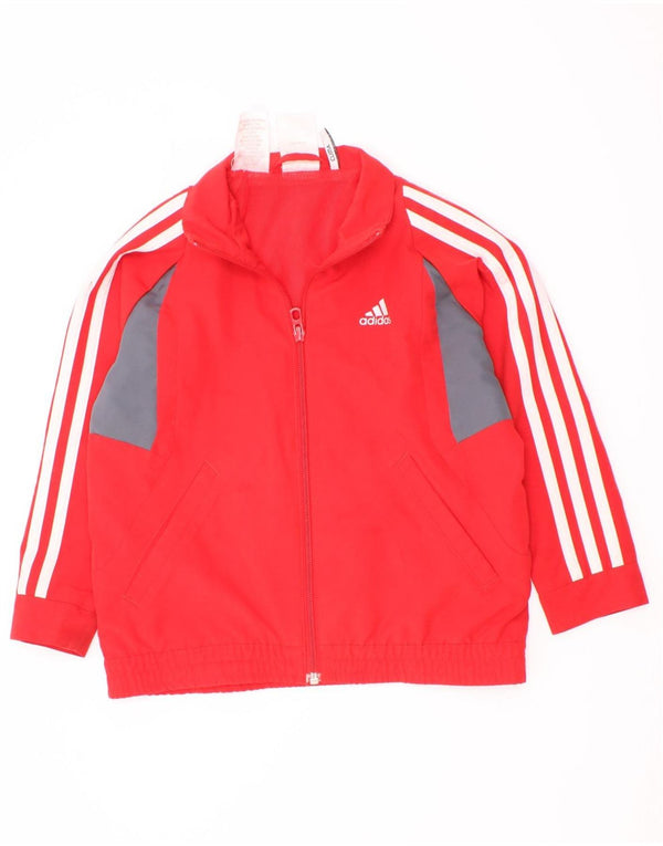 Adidas Jungen Climalite Trainingsanzug Top Jacke 4–5 Jahre Rot Farbblock