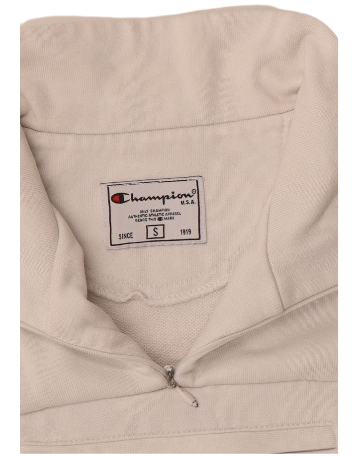 Champion Damen-Sweatshirt mit Reißverschluss am Hals, Gr. 10, Größe S, Weiß