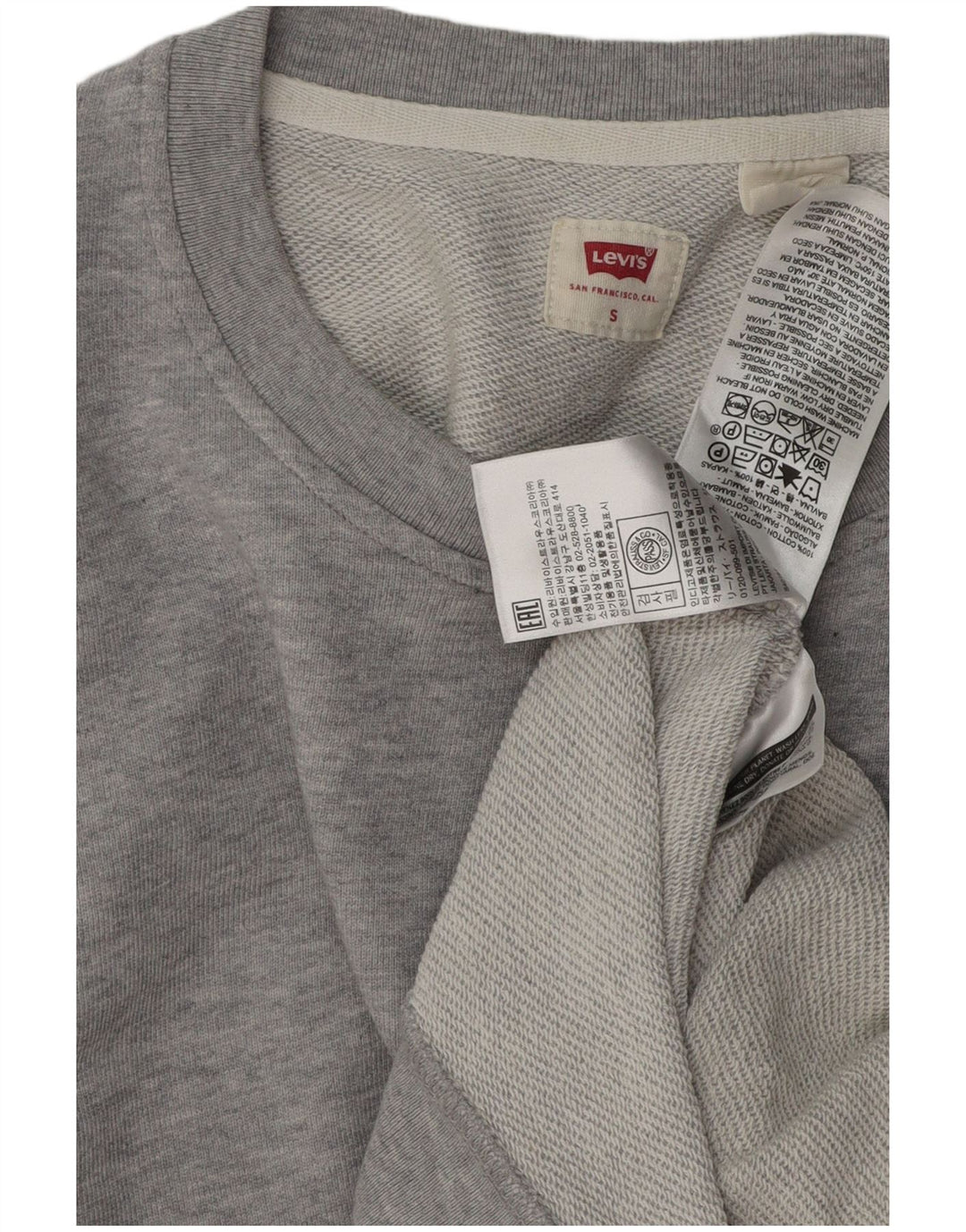 LEVI'S Herren-Sweatshirt mit lockerer Passform, Größe S, Grau, Baumwolle
