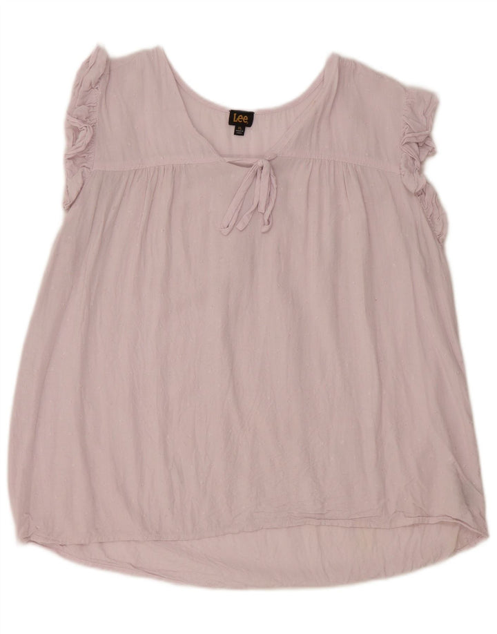 Lee Damen Bluse Top UK 18 XL Rosa Viskose
