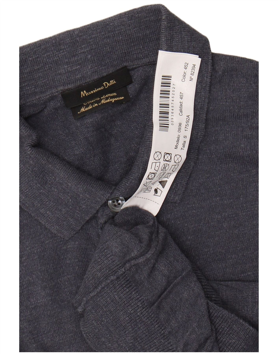 MASSIMO DUTTI Herren-Pullover mit Polokragen, kurzärmelig, Größe S, Marineblau