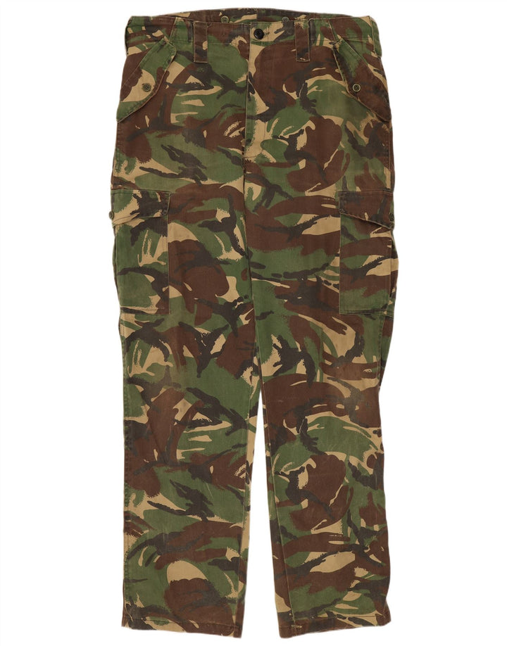 VINTAGE Gerade Herren-Cargohose W36 L32 Khaki Camouflage Polyester