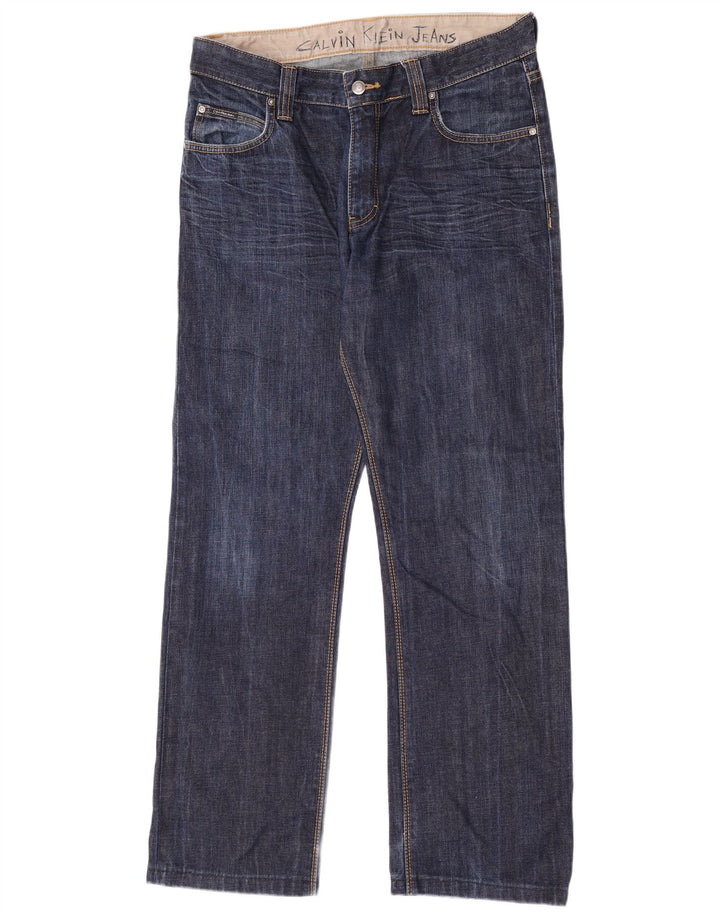 Calvin Klein Damen Straight Jeans W33 L31 Marineblau
