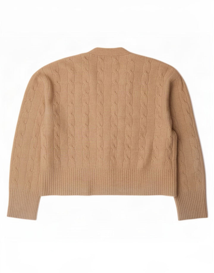 Zara Damen-Strickjacke in Übergröße, Gr. 10, Größe S, Beige, Polyester