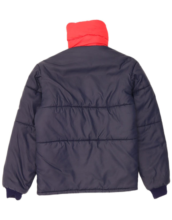 Vintage Herren Reversible Wattierte Jacke UK 38 Mittel Marineblau Farbblock