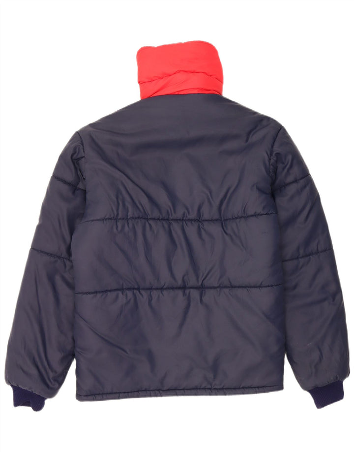 Vintage Herren Reversible Wattierte Jacke UK 38 Mittel Marineblau Farbblock