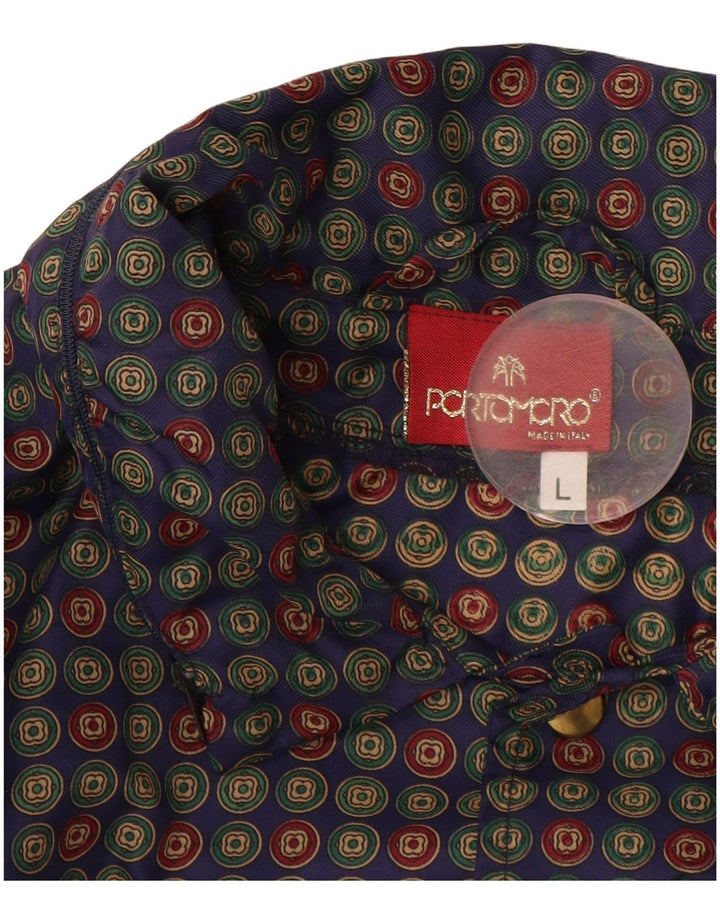 VINTAGE Herren-Bomberjacke in Übergröße, Gr. 40, groß, blau gepunktet