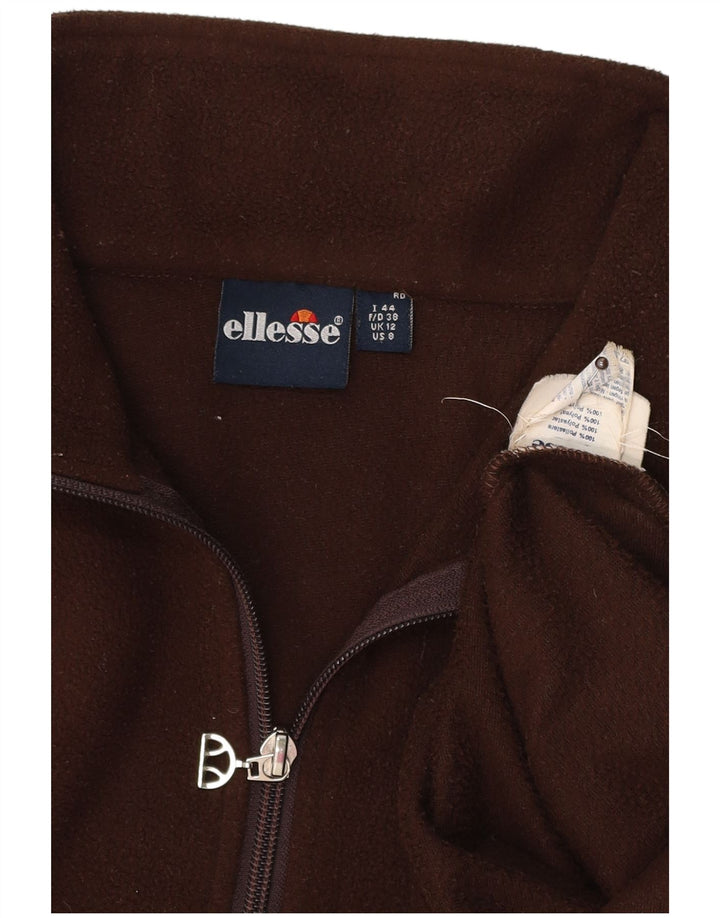ELLESSE Übergroßer Damen-Fleecepullover mit Reißverschluss am Hals, UK 12, Mittelbraun