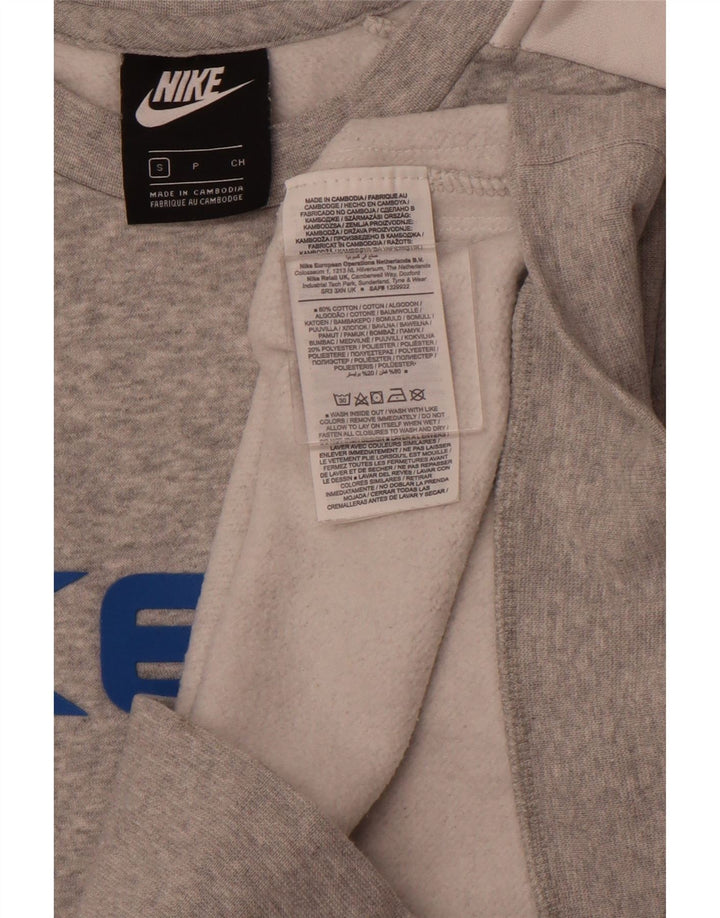 NIKE Herren-Sweatshirt mit Grafik, Größe S, Grau, Colourblock-Baumwolle