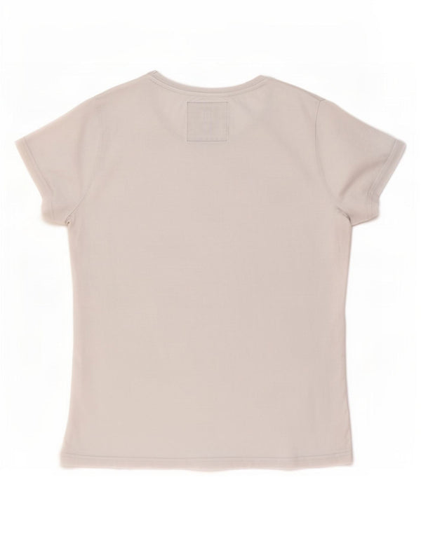 Superdry Damen Grafik-T-Shirt-Oberteil UK 14 Large Weiße Baumwolle