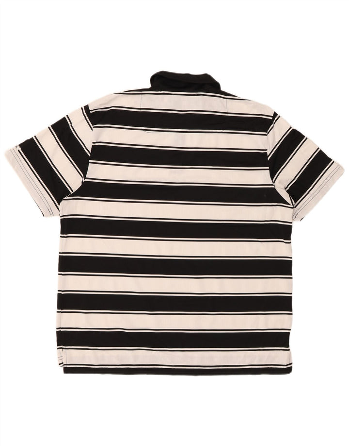 IZOD Herren Rugby-Poloshirt, groß, schwarz gestreift, Polyester