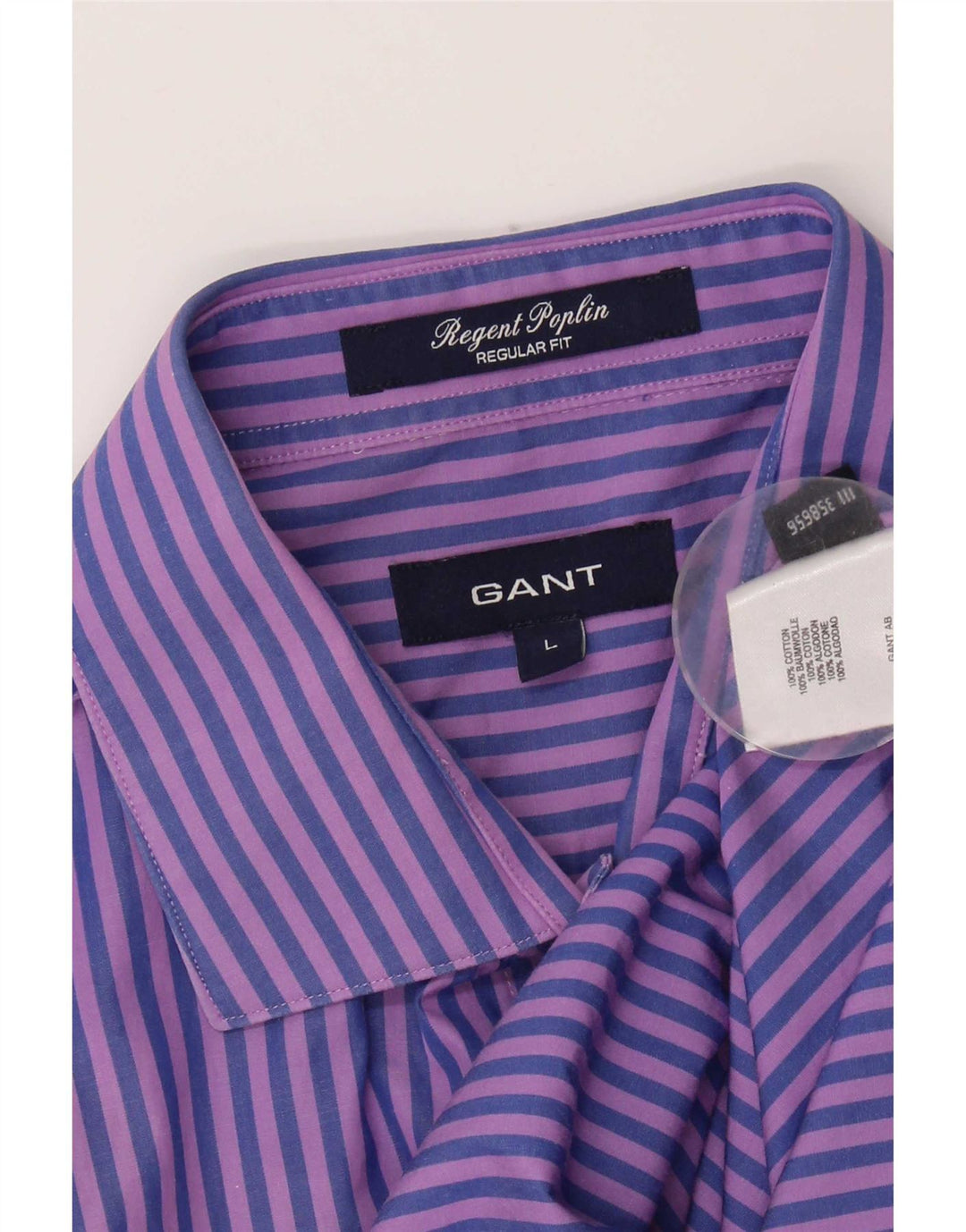 Gant Herren-Hemd mit normaler Passform, groß, blau gestreift, Baumwolle