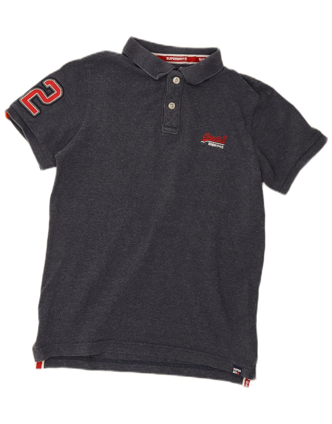 Superdry Herren-Poloshirt mit Grafik, groß, marineblau, Baumwolle