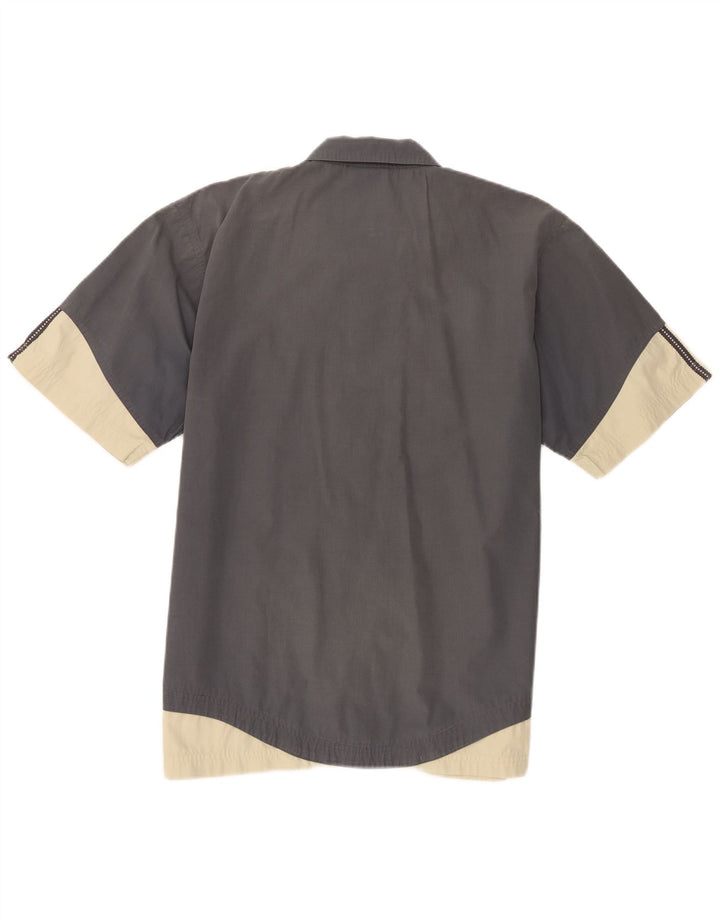Adidas Herren-Kurzarmshirt Mittelgraues Colourblock-Polyester