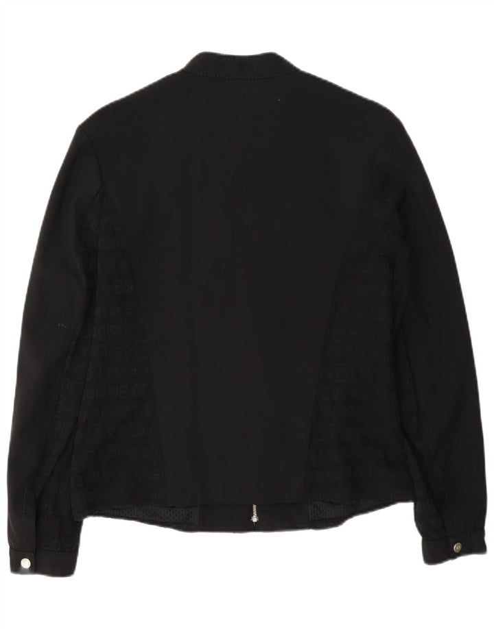 Laura Biagiotti Damen Grafik-Regenjacke IT 44 Medium Schwarz Polyamid