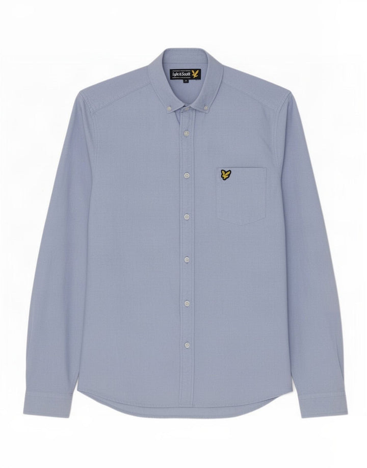 Lyle & Scott Herrenhemd aus mittelblauer Baumwolle