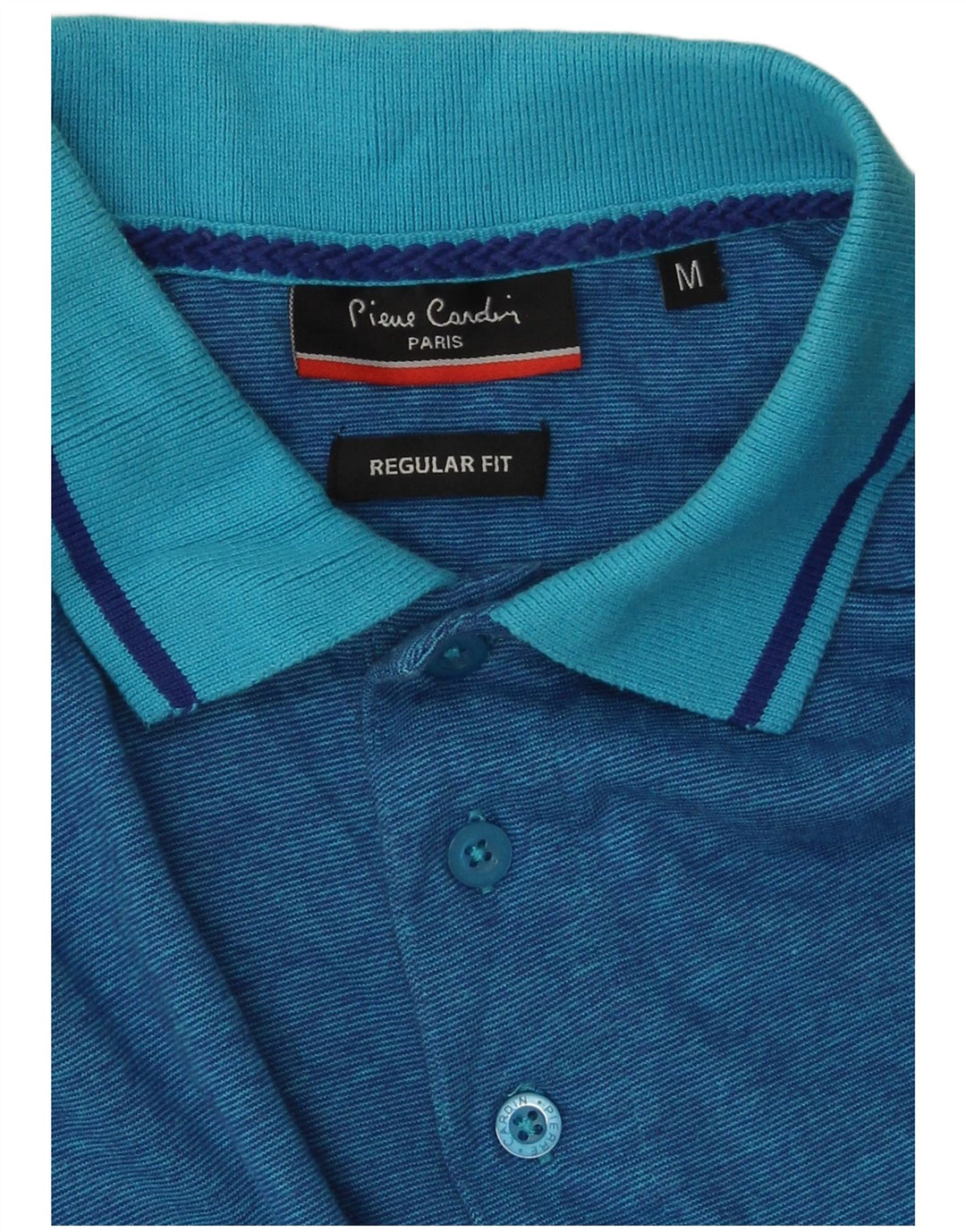 Pierre Cardin Herren-Poloshirt mit normaler Passform, mittelblaue Baumwolle