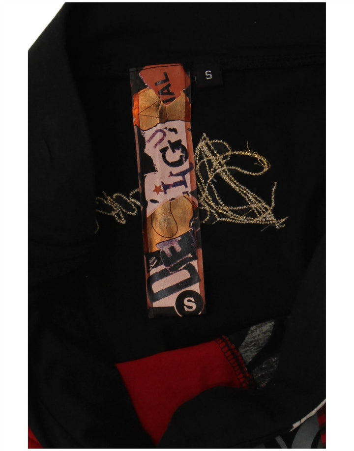 Desigual Damen Grafischer asymmetrischer Rock Small W27 Schwarz