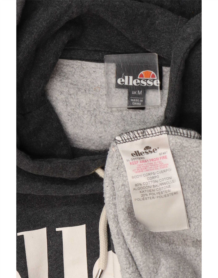 Ellesse Herren-Kapuzenpullover mit Grafik, mittelgraue Baumwolle