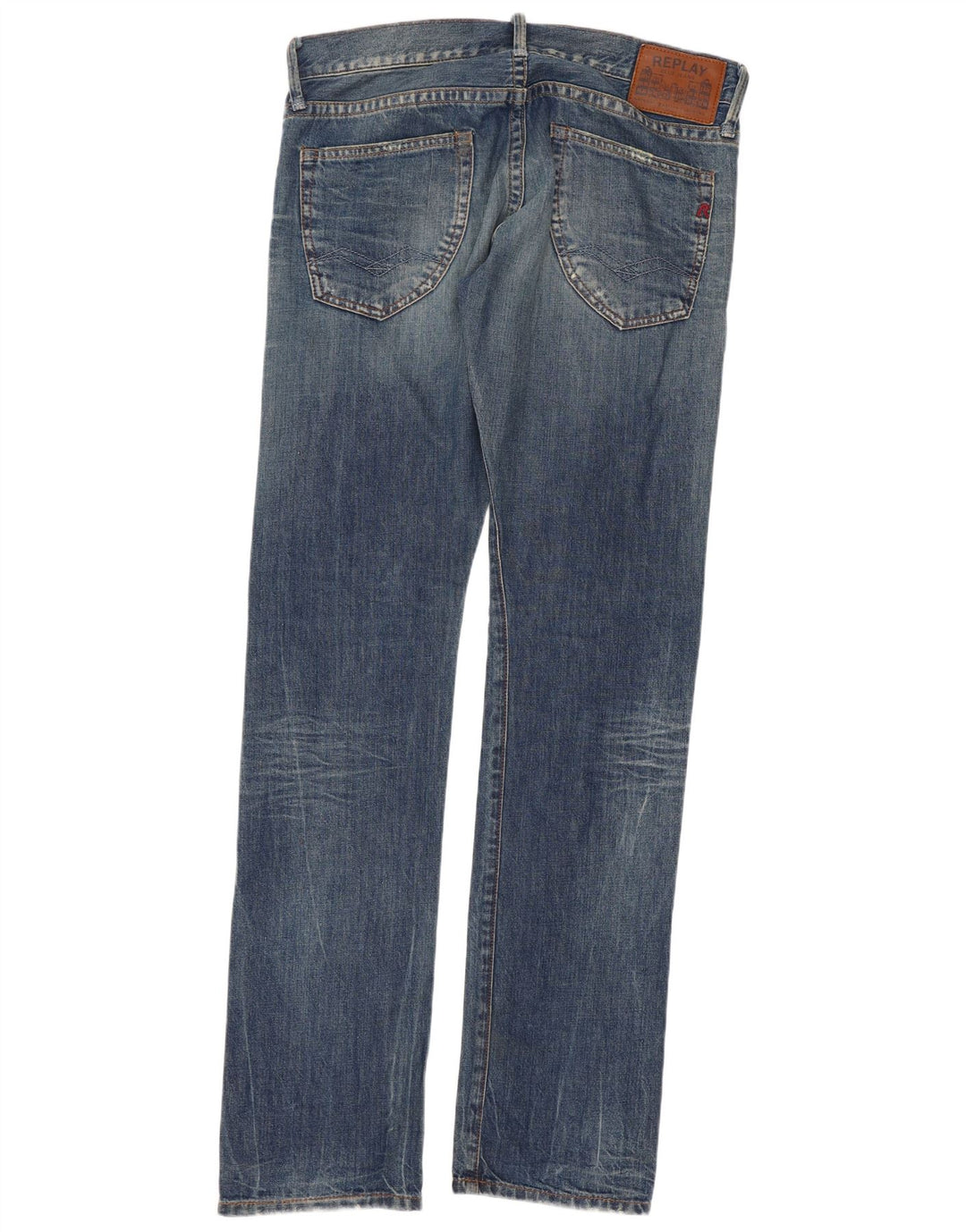 Replay Damen Straight Jeans W31 L34 Blaue Baumwolle
