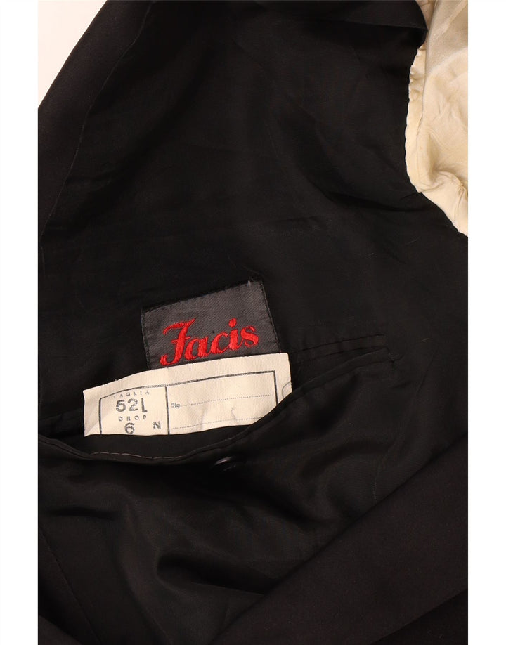 Facis Herren 1-Knopf-Blazerjacke IT 52 XL Schwarz