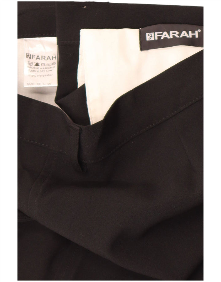 Farah Herren-Freizeithose, gerade, W38, L29, Schwarz, Polyester