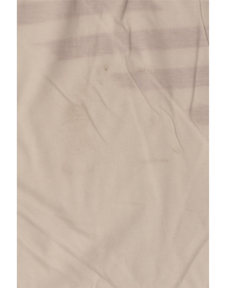 Sergio Tacchini Damen Poloshirt IT 44 Mittelweiß gestreifte Baumwolle