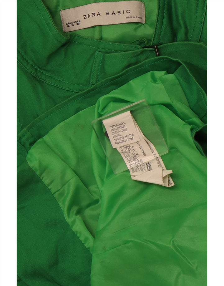 ZARA Damen Utility-Jacke UK 18 XL Grüne Baumwolle