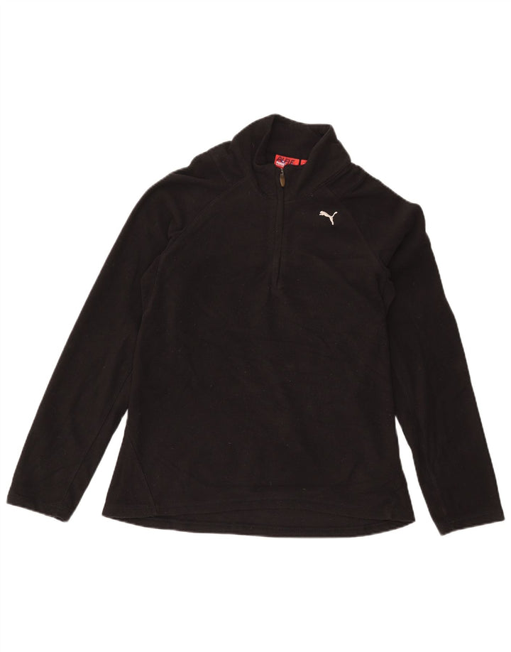 Puma Damen-Fleecepullover mit Reißverschluss, UK 12, mittelschwarz, Polyester
