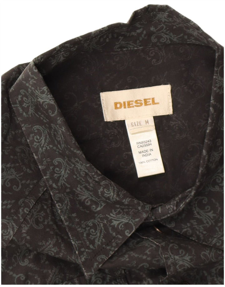 Diesel Herrenhemd Mittelschwarze Paisley-Baumwolle