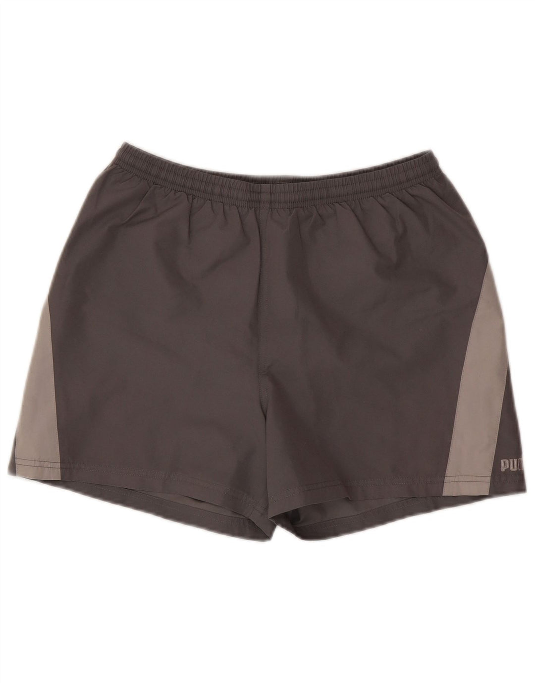 PUMA Herren-Sportshorts, klein, graues Farbblock-Polyester