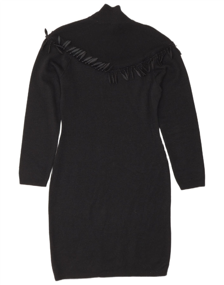 Byblos Damen Langarm-Pulloverkleid IT 42 Mittelschwarze Wolle