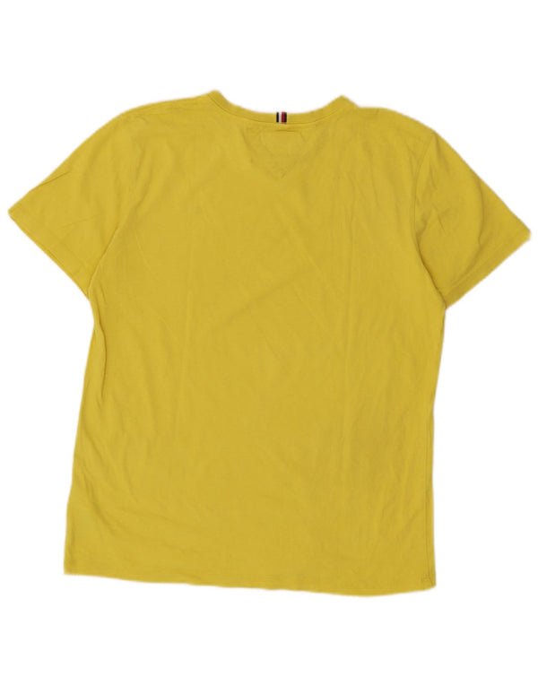 Tommy Hilfiger T-Shirt-Oberteil für Jungen, 15–16 Jahre, gelbe Baumwolle