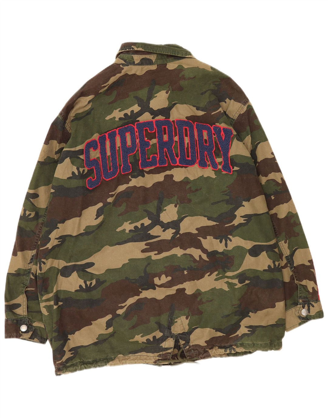 Superdry Damen Graphic Utility Jacke UK 14 Large Khaki Camouflage