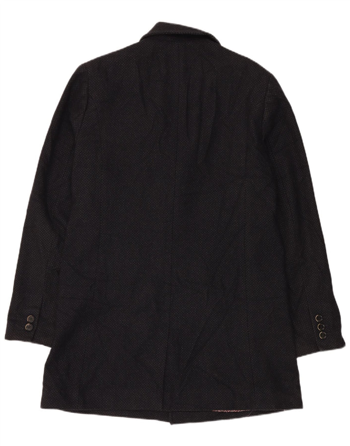 Ted Baker Herrenmantel, Größe 5 XL, schwarz gefleckte Wolle