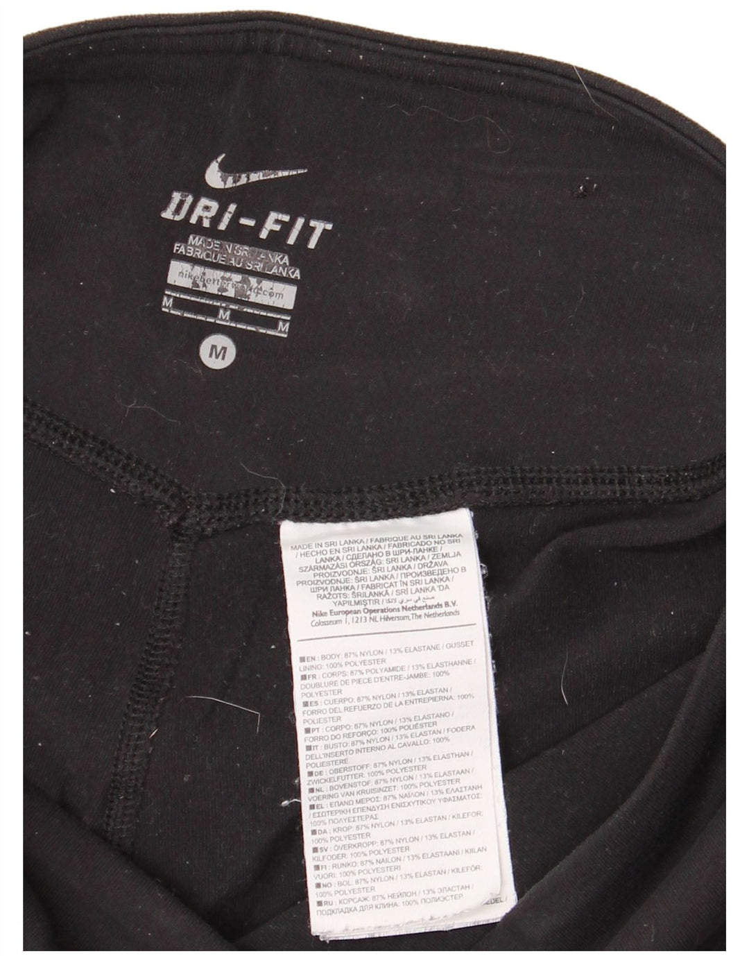 NIKE Damen Dri Fit Leggings UK 12 Mittelschwarzes Nylon