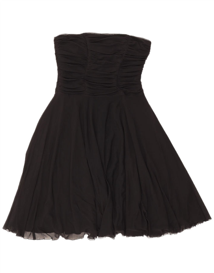 Marks & Spencer Damen Trägerloses Kleid UK 16 Large Schwarz Polyamid