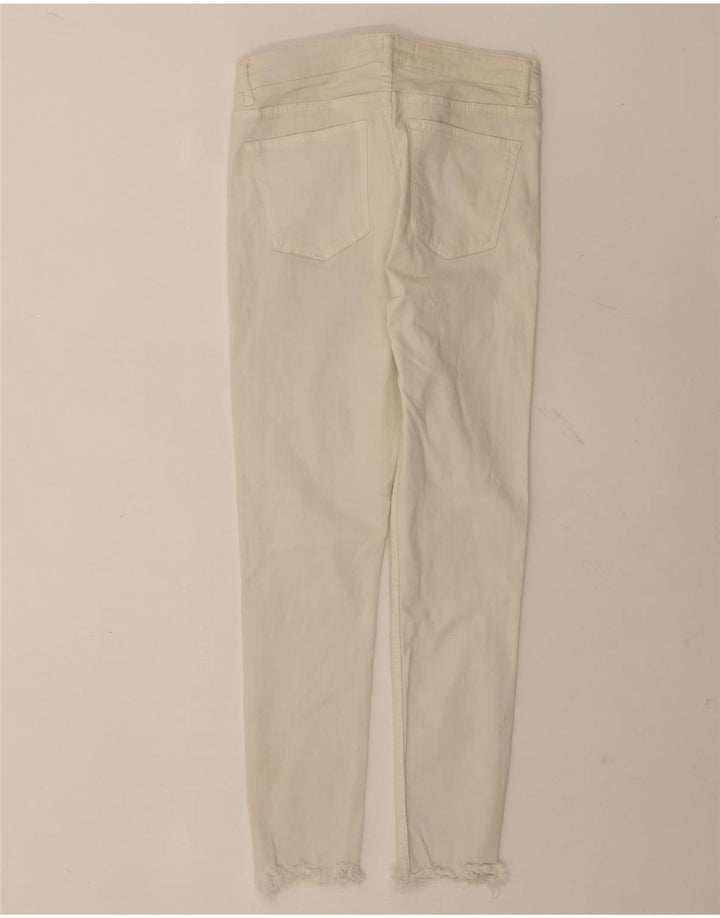 Zara Damen Skinny Jeans EU 40 Medium W30 L25 Weiße Baumwolle