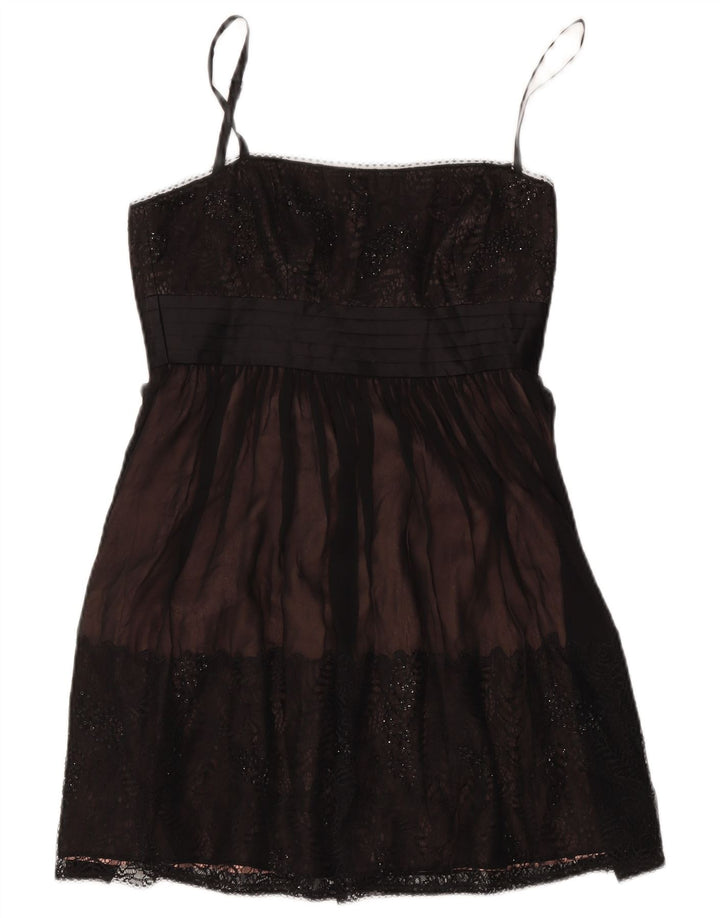 BCBGMAXAZRIA Kurzes schulterfreies Damenkleid, Größe S, Schwarz