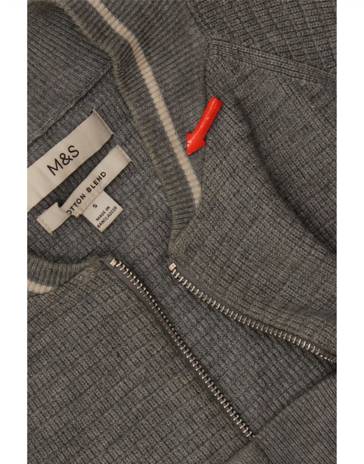 Marks & Spencer Herren-Cardigan, Größe S, grau, Polyester