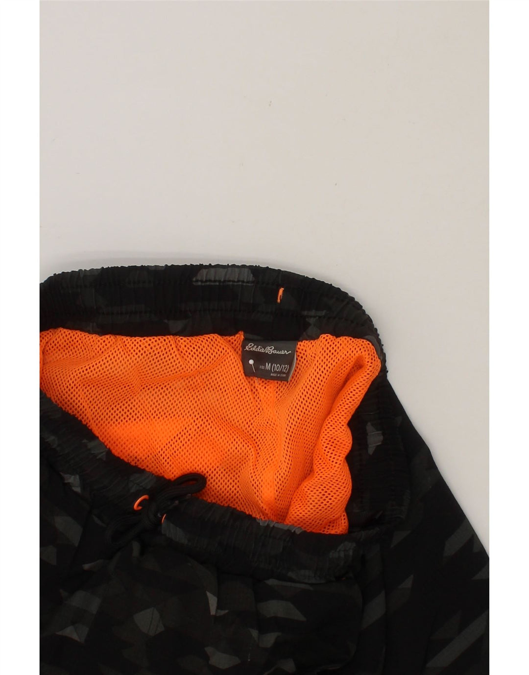 EDDIE BAUER Boys Swimming Shorts 10-11 Years Medium Black Geometric Vintage Eddie Bauer and Second-Hand Eddie Bauer from Messina Hembry 