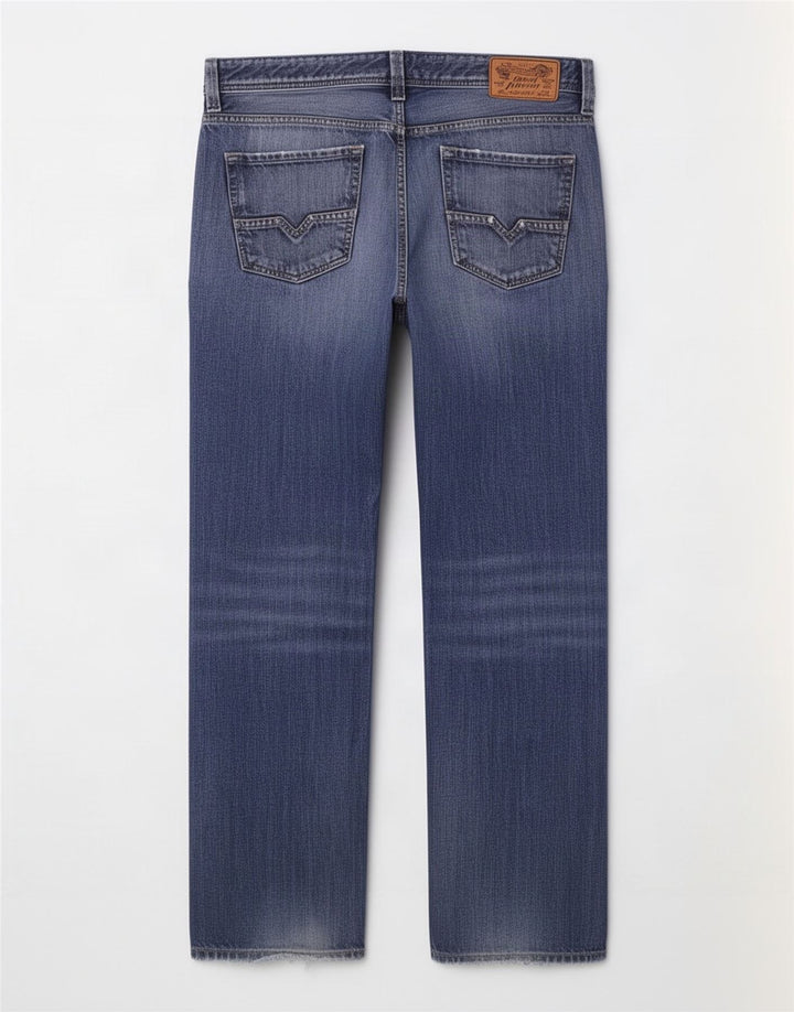 Diesel Herren Larkee Regular Straight Jeans W36 L32 Blaue Baumwolle