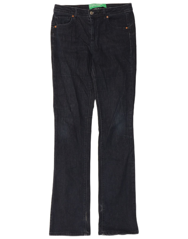 Benetton Damen Bootcut Jeans W30 L34 Marineblau
