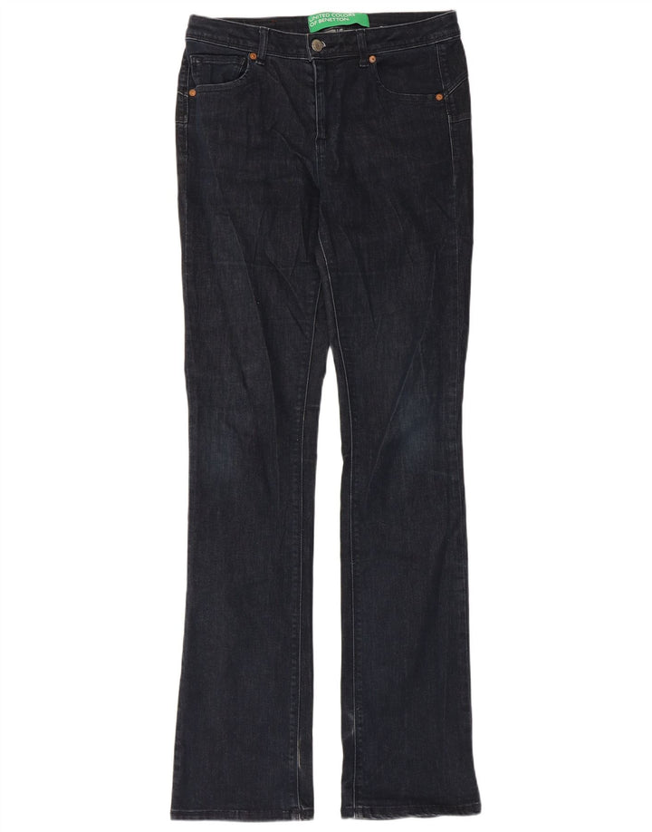 Benetton Damen Bootcut Jeans W30 L34 Marineblau