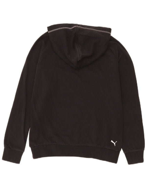 Puma Womens Graphic Hoodie Jumper UK 12 Medium Black