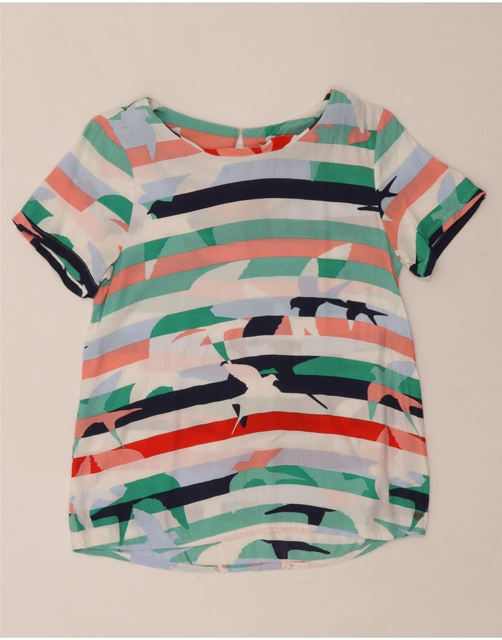 WHITE STUFF Damen-Blusenoberteil mit Grafik, Größe M, mehrfarbig, gestreift, UK 12