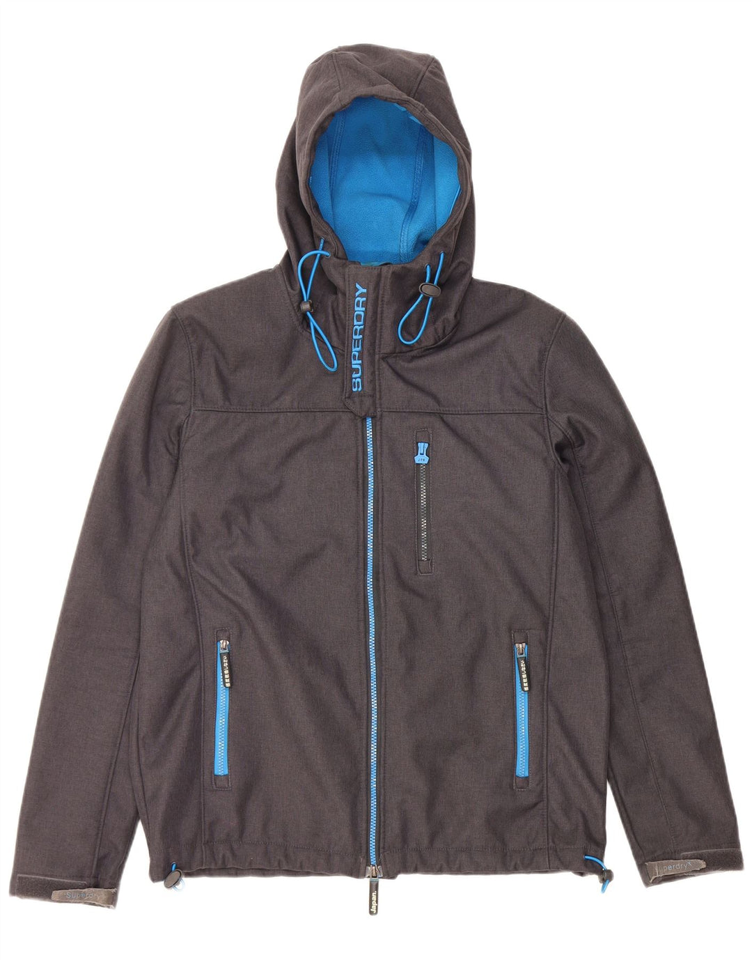 SUPERDRY Herren-Windbreakerjacke mit grafischer Kapuze, UK 42, XL, Grau, Polyester