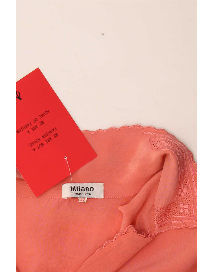Vintage Damen Hemdbluse EU 42 Große rosa Seide